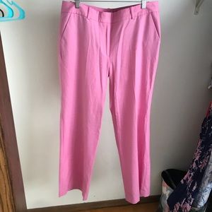 J crew hot pink linen slacks